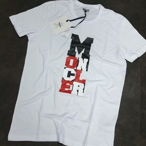 MONCLER WHITE WRITTEN CASUAL MEN T-SHIRT